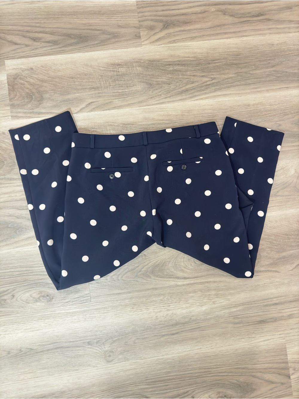 Banana Republic Navy Blue Polka Dot Trousers